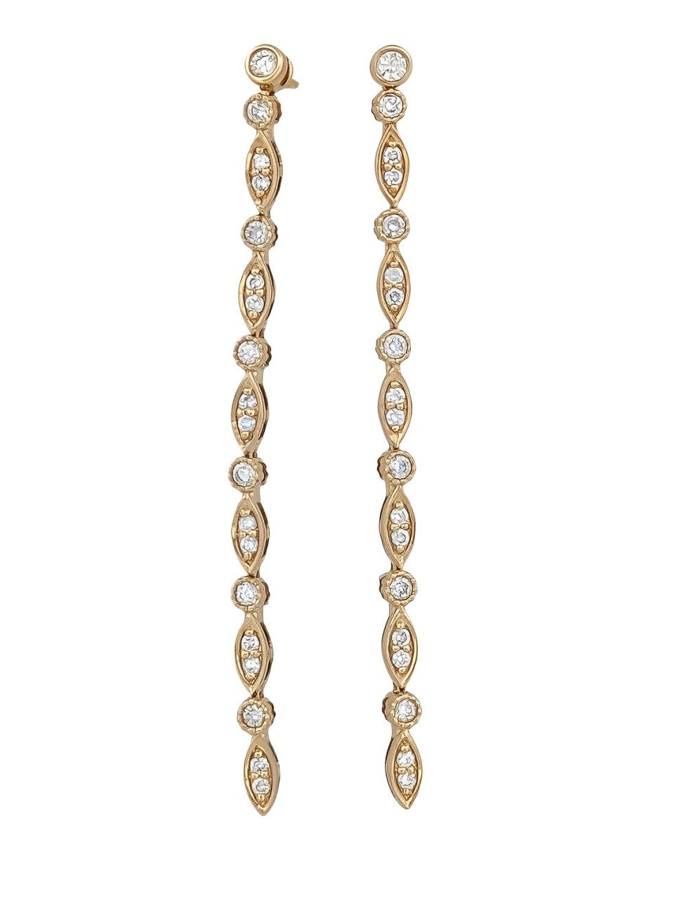 Bethany | 47ctw Diamond Dangle Earrings |  Long Dangle Statement Earrings 14k Yellow Gold Drop Earrings| Diamond Drop and Dangle Jewelry