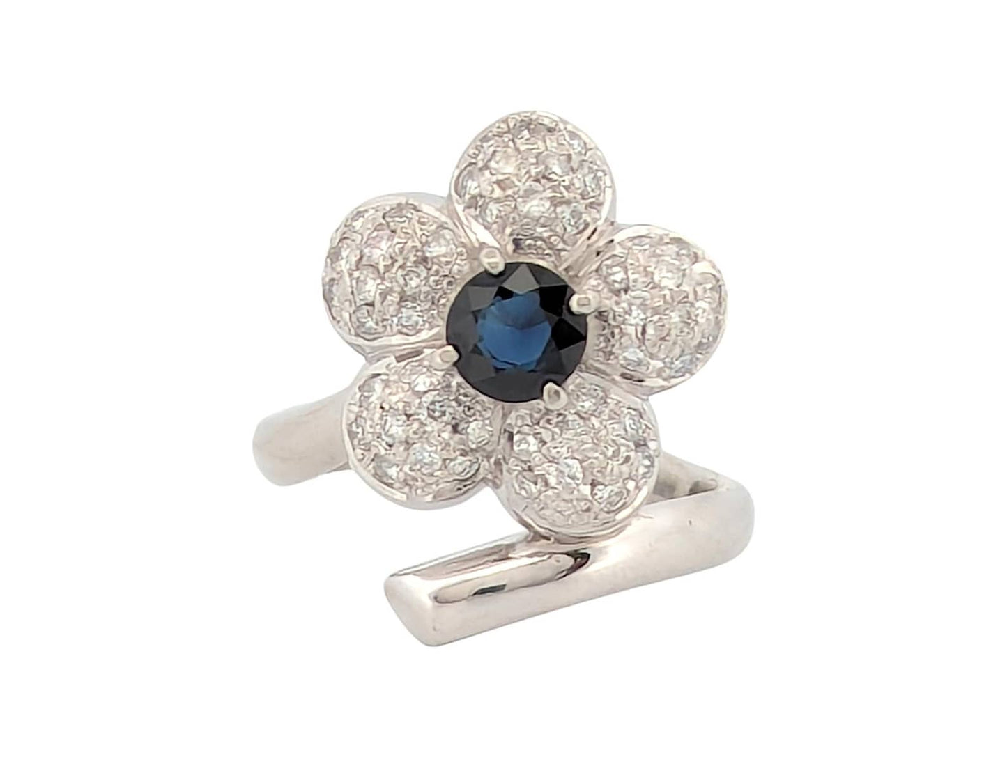 Florence | Platinum | Sapphire and Natural Diamond | Ring