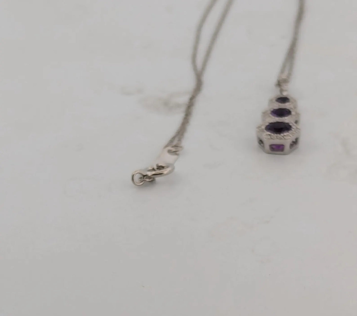Matisse | 10k White Gold | Amethyst and Natural Diamond | Necklace