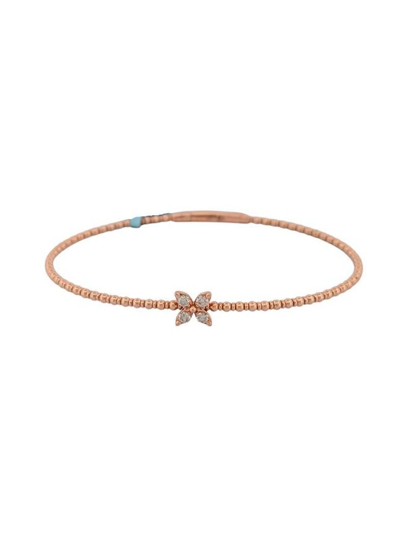 Frances 14k Rose Gold| .17 CTW Diamond Butterfly Bracelet| Dainty Butterfly Bracelet|Solid Gold Butterfly Charm Bracelet