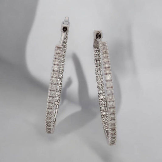 Agnes | Diamond In and Out Hoops | Big Diamond Hoop Earrings | Gold Studded Diamond Hoops | Large Gold Diamond Earrings | Elegant Hoop Jewelry Gift  Description: Discover the elegance of the Agnes Diamond In and Out Ho