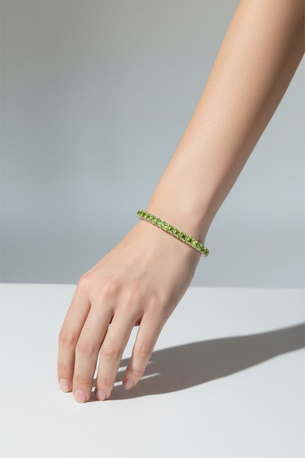 Evie | 14k White Gold | Peridot | Bracelet