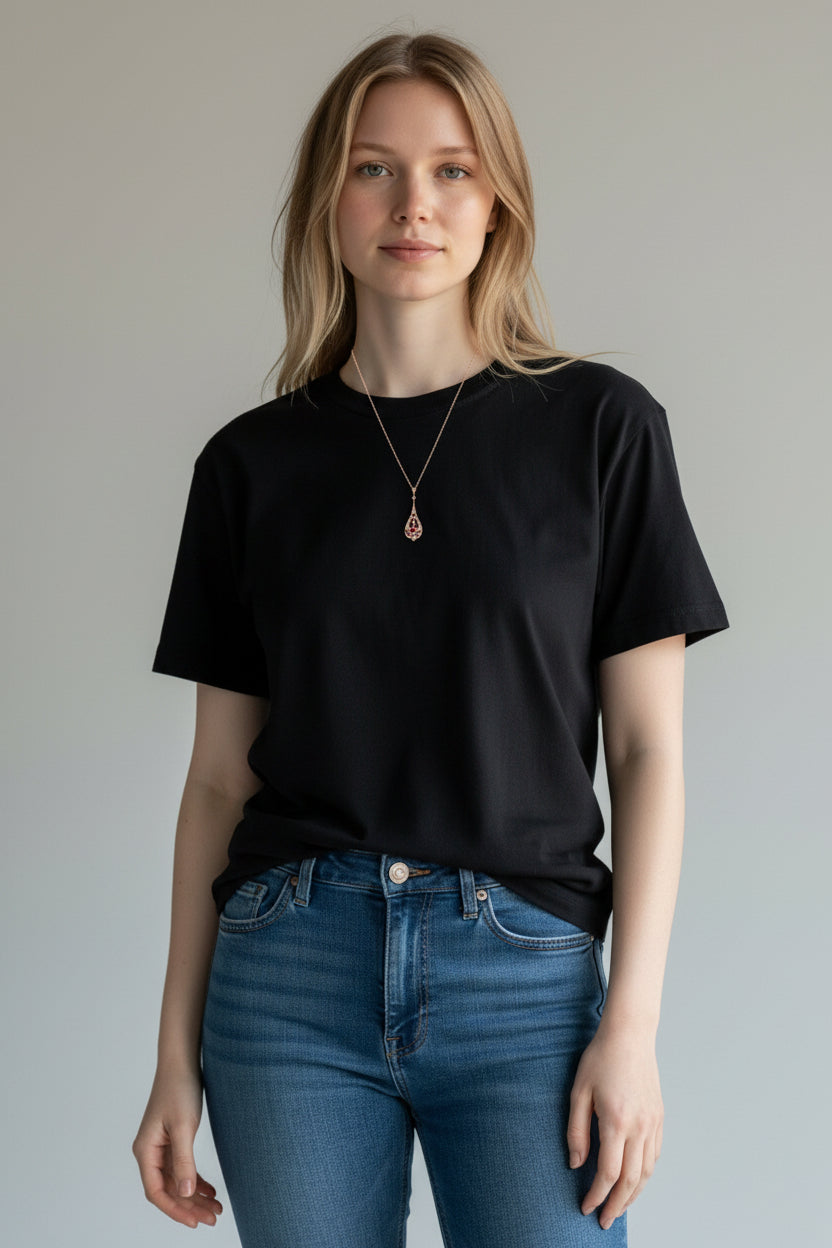 Calypso | 14K Rose Gold | Ruby and Diamond | Necklace