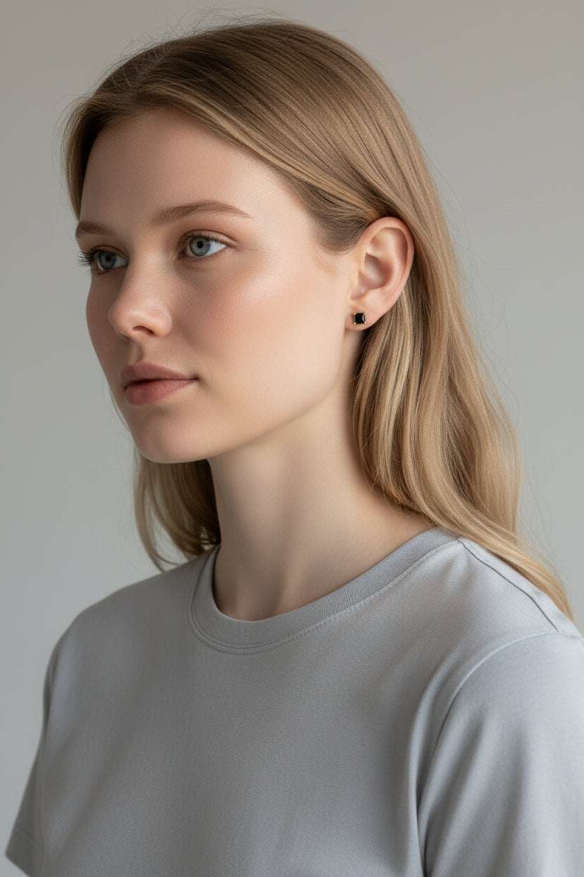 Maple | 14k Yellow Gold | Black Diamond | Earrings