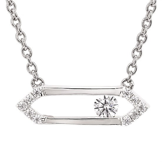 Quinn - Rolling Diamond White Gold Pendant